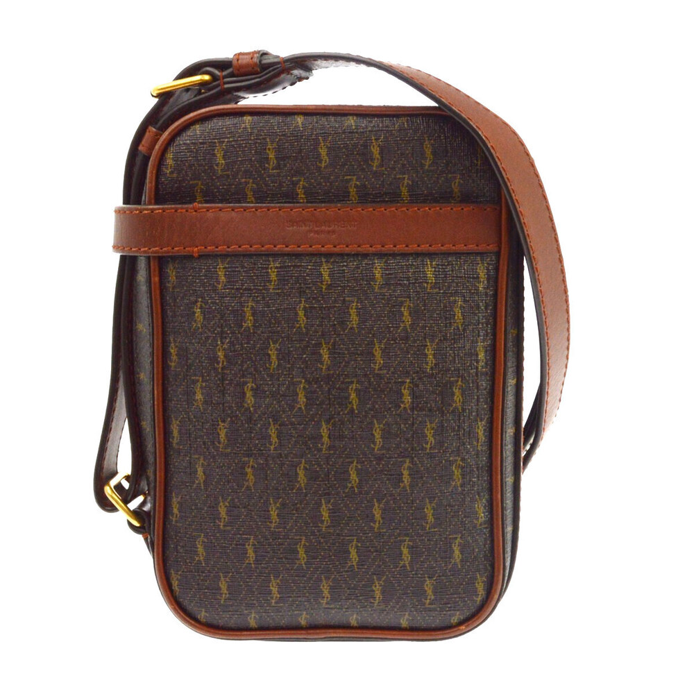 Saint Laurent Le Monogramme Monogram All Over Coated Canvas and Leather Small